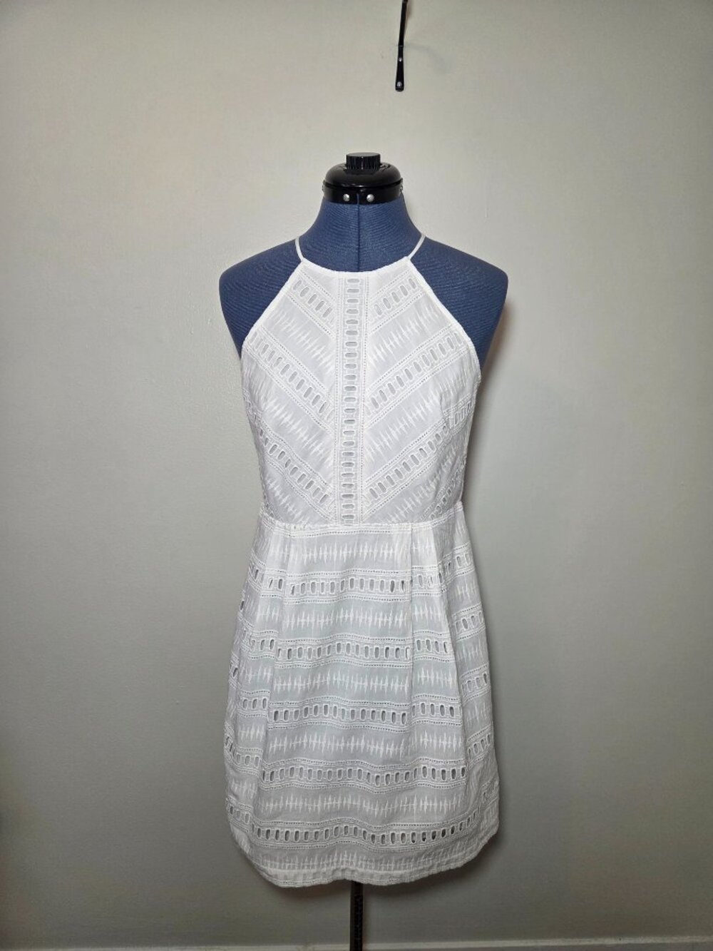 Loft Petite White Lace Mini Halter Dress